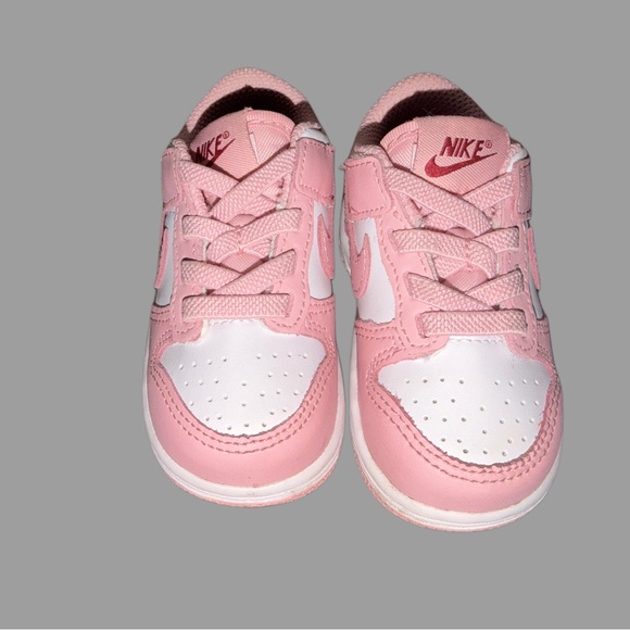 Nike Dunk Low Toddler Girl Sneakers | Pink & White | Size 5 - Picture 2 of 3